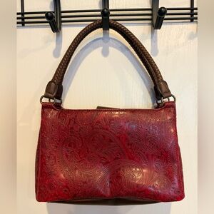 Relic Red Paisley Leather Handbag